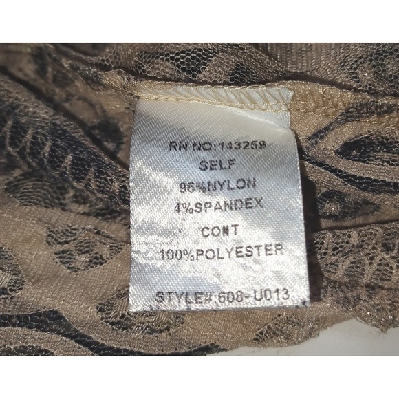 Origami Lace Hi Low Vest Womens L Boho Star Taupe Black Boho Western Layering - Picture 9 of 11